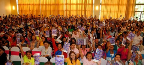 Maquila workers express their support for the Women’s Labour Rights Agenda for the Central American Maquila Industry, March 2, 2014, Managua, Nicaragua