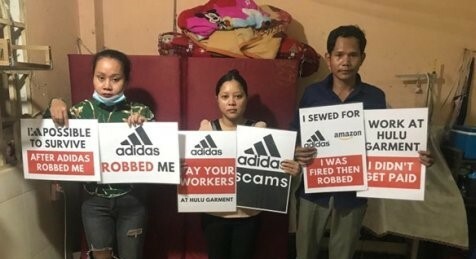 Photo: Workers call on adidas to #PayYourWorkers (CCC)