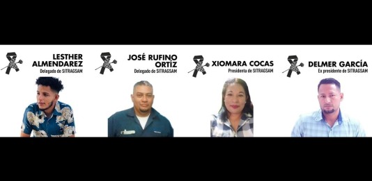 Foto: Cuatro miembros del sindicato asesinados en Honduras en junio (CGT).